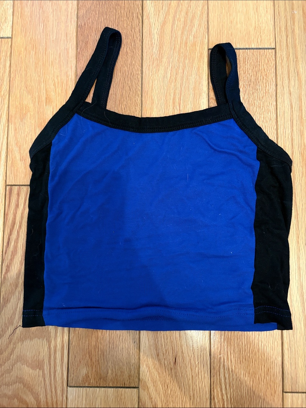 SHEIN Blue and Black Cropped Tank Top
